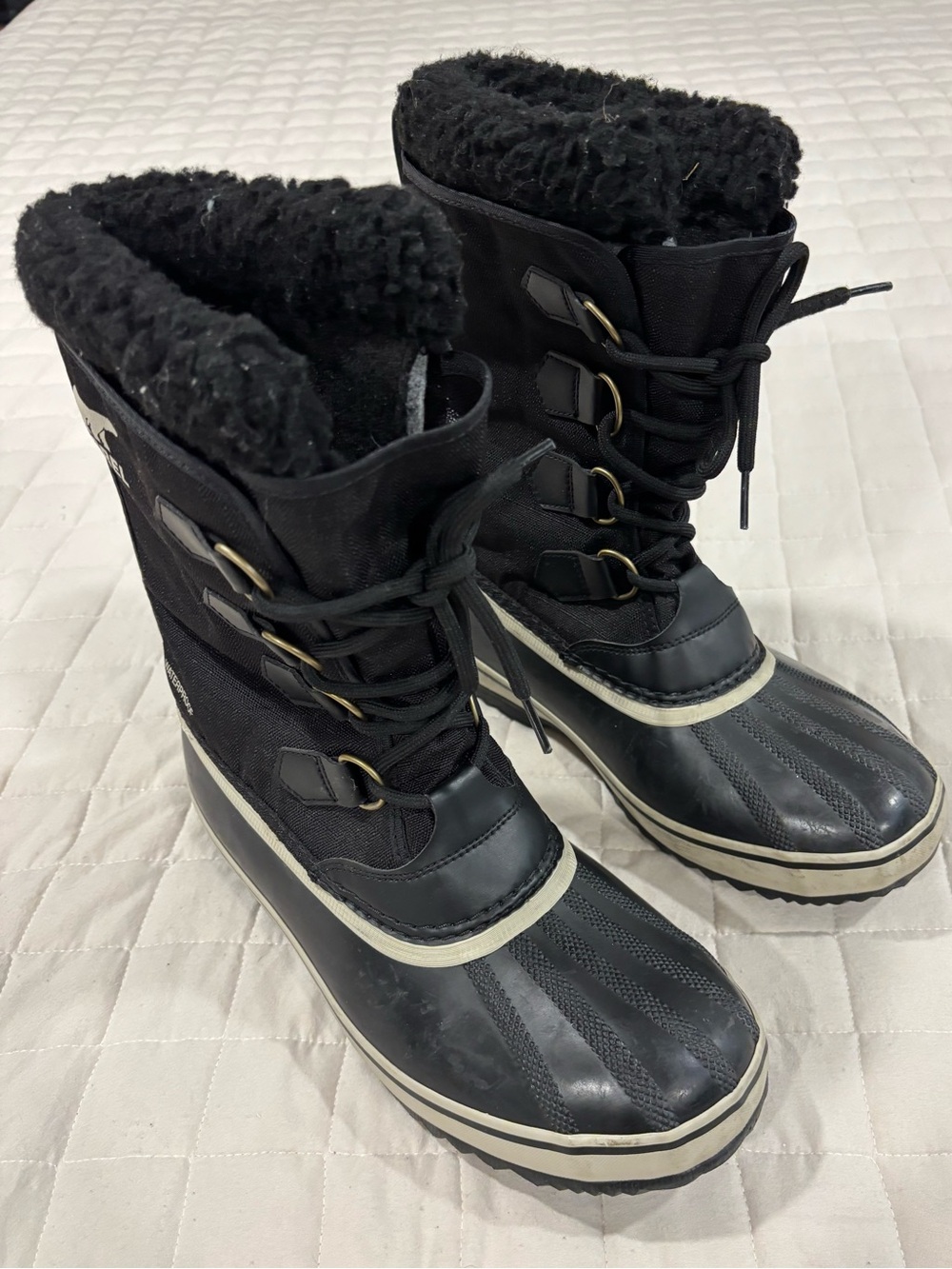 Sorel 1964 Pac Nylon Men’s 8.5 Waterproof Insulated Winter Snow Boots Black